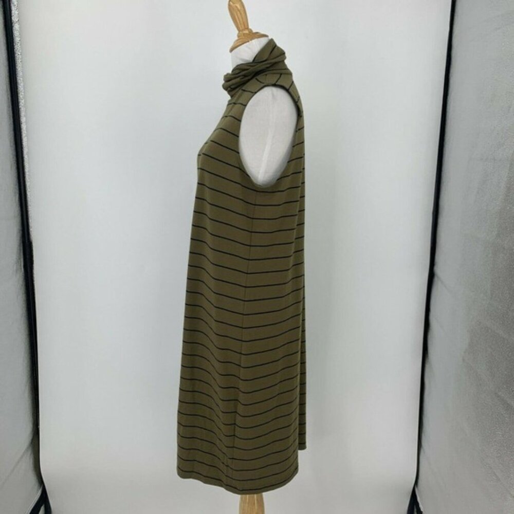 Old Navy Turtleneck Shift Dress Women Size M Stripe Sleeveless Knit Knee Length - Picture 4 of 10